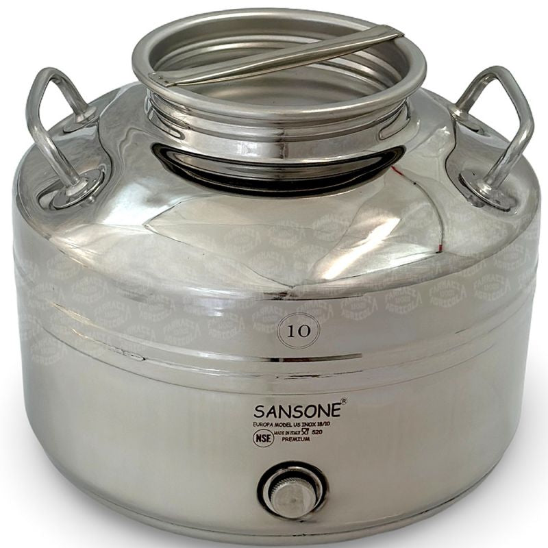 Fusto 10 litri per olio Europa Sansone in acciaio inox