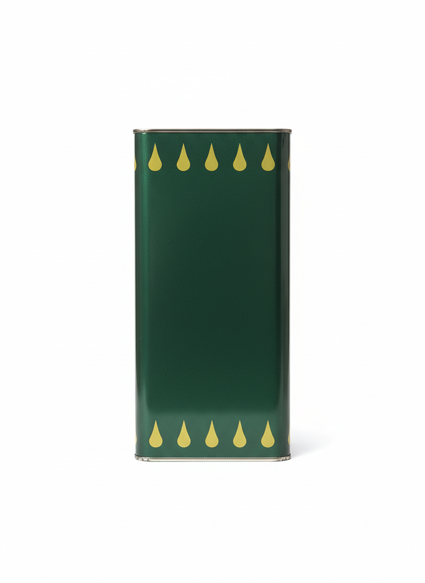 Latta per Olio 5 Litri - Verde con Decorazioni Dorate