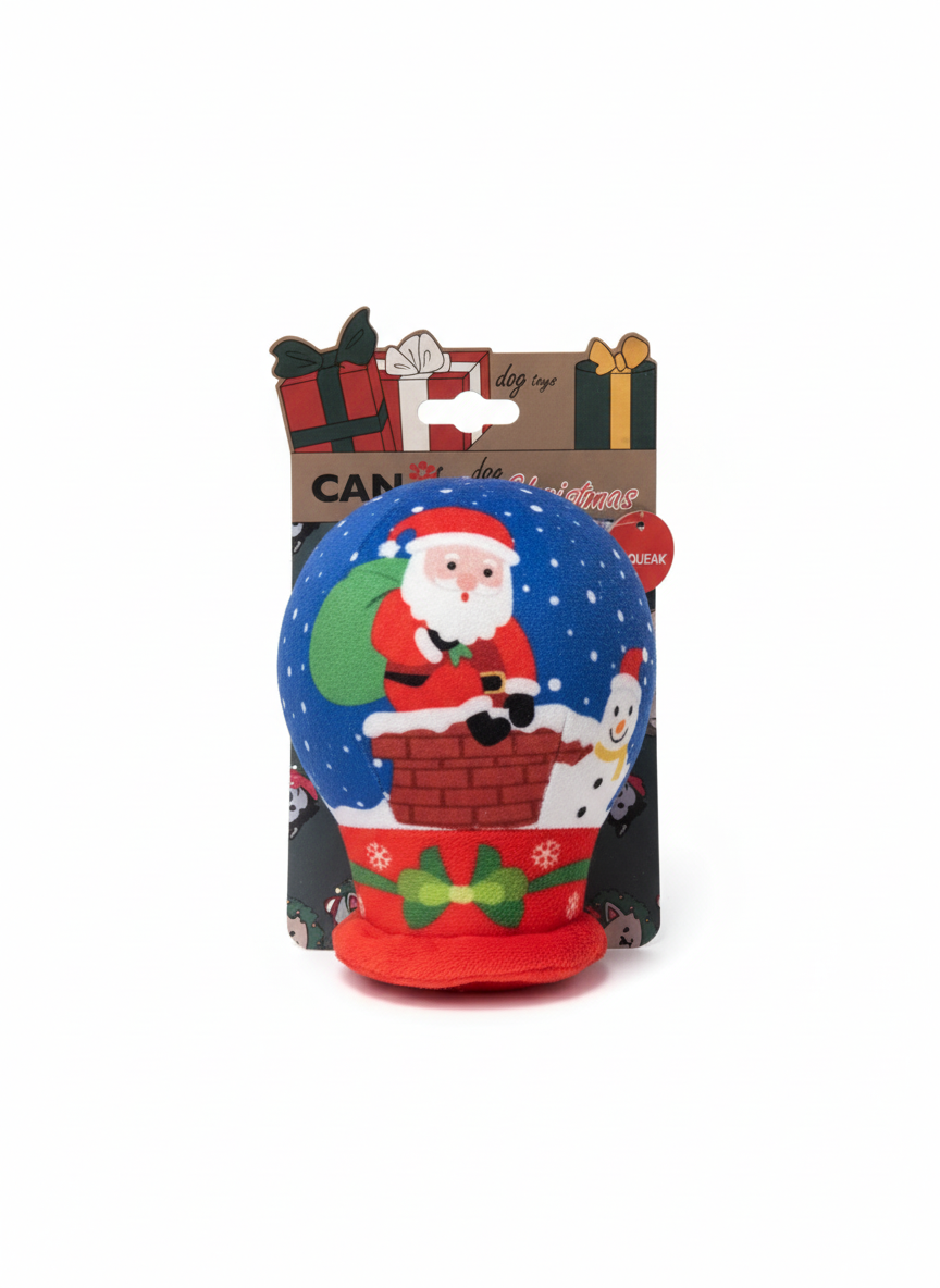 Giocattolo Natalizio per Cani - Babbo Natale nel Camino-squeak